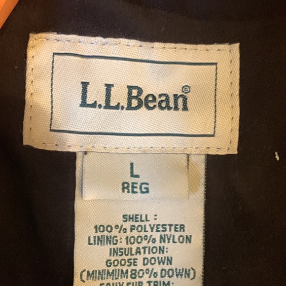 L.L. Bean Vintage Quilted Brown Goose Down Long Parka Coat Faux Fur Collar - Picture 10 of 11